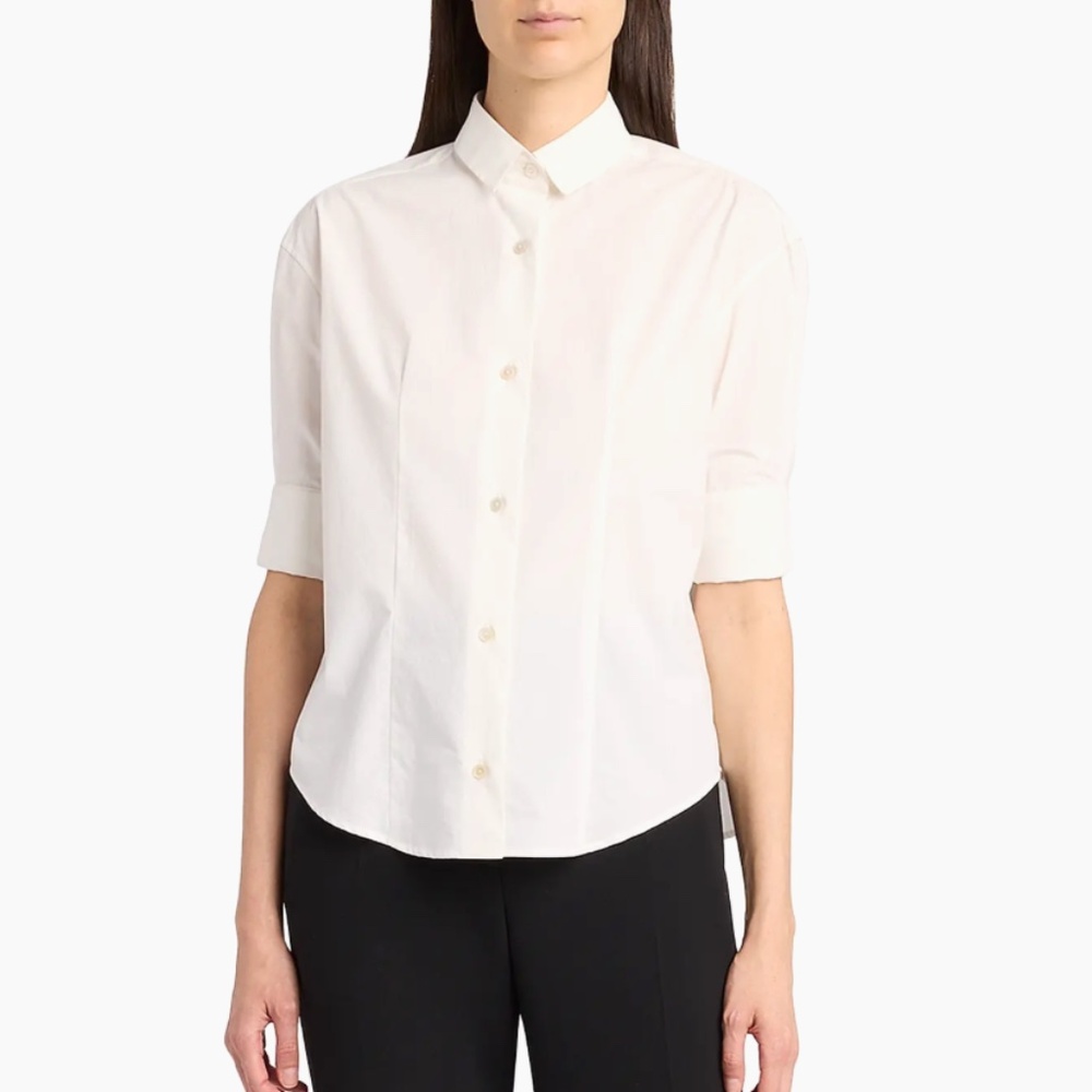 The Row White Cotton Button Down Shirt Size 4 Minimal Luxury Classic - Picture 6 of 15